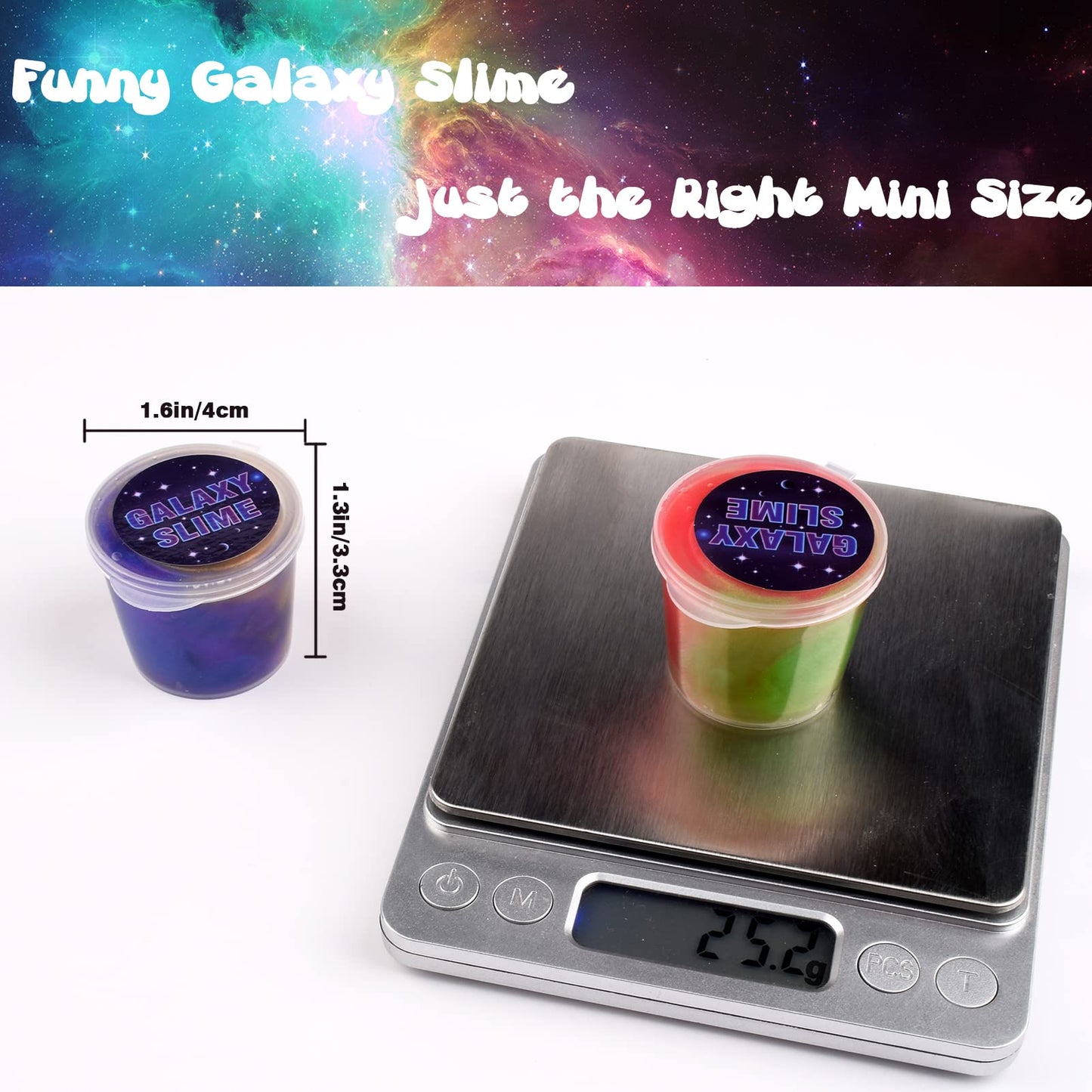 Galaxy Slime Kit 12 Pack, Mini Slime Christmas Party Favor For Kids Goodie Bag Stuffers, Smooth, Soft And Non Sticky, Stress & A