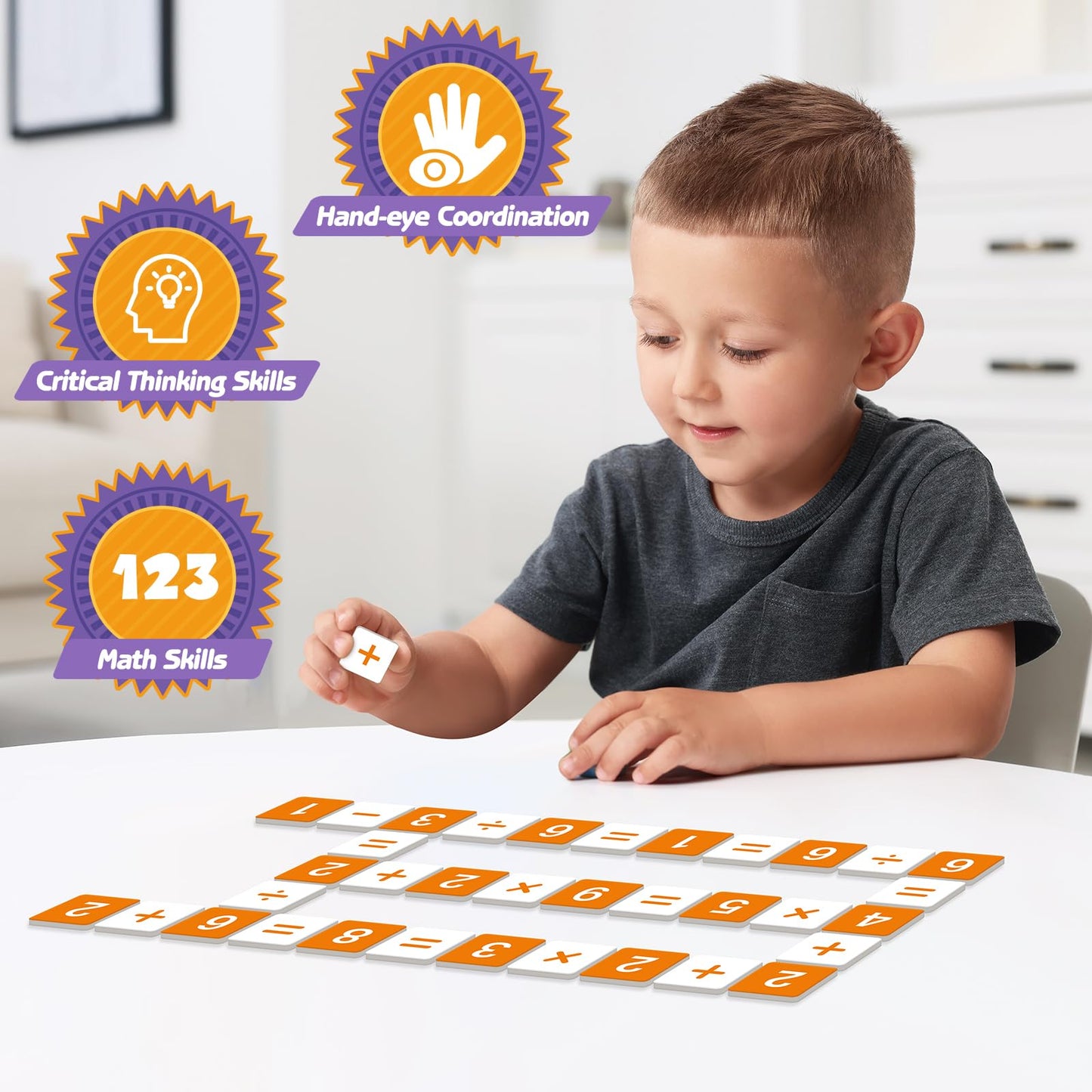 Kasfalci Math Games For Kids,Math Manipulatives,Card Board Games,Addition Subtraction Multiplication Division Learning Games,Num