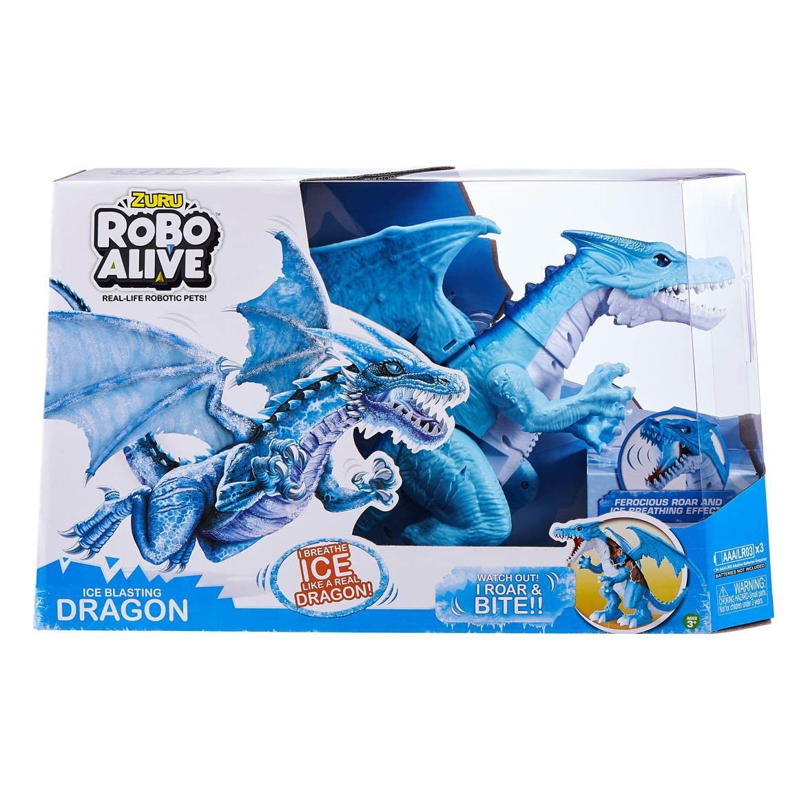 Robo Alive - Ice Blasting Dragon Robotic Pet Figure [Blue]