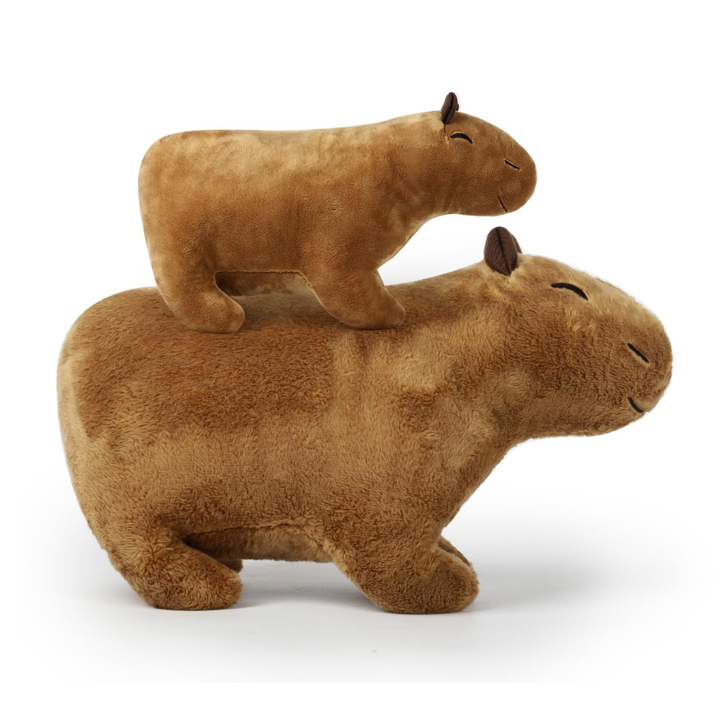 Evolveover Capybara Stuffed Animal,2Pcs Stuffed Capybara Plush Toy,Capybara Plushie Gifts(1Pc 7.8Inch + 1Pc 11.8Inch)