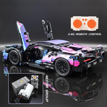 Mocbropcs Remote Control Car Building Set, 1:14 Technical Sports Racing Car Building Kit, With Motors And Rechargeable Battery,