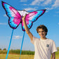 YFAFENGS Butterfly Kites for Kids & Adults, Easy to Fly Design with Long Tail for Stability, for Kids Ages 4-8 & Beginners, Beac