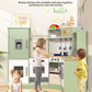 Babytronic Corner Wooden Play Kitchen Set For Kids W/Lights & Sounds, Pretend Play Kitchen Playset With Stove, Microwave, Ice Ma
