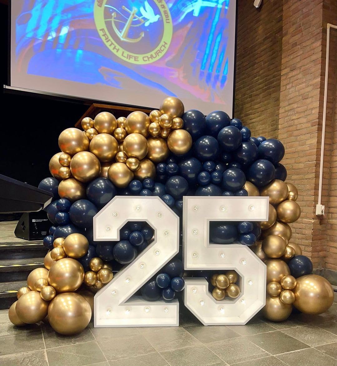 Bezente Navy Blue Latex Party Balloons - 150 Pack 5 Inch Matte Small Dark Blue Helium Balloons For Birthday Baby Shower Graduati