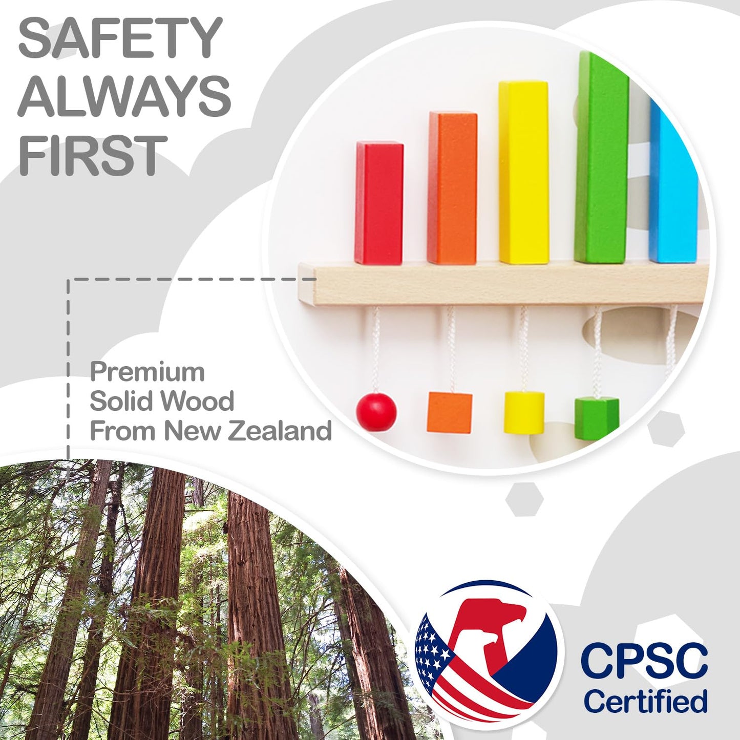 Monlurd Owl Montessori Busy Board,Sensory Board,Educational Toys,Activity Cube,Wall Toys,Daycare Furniture,Playroom Furniture,In