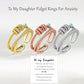 Askljeby Anxiety Ring for Daughter, 18K Gold Fidget Ring for Daughter from Mom to My Daughter Cubic Zirconia Adjustable Thumb St