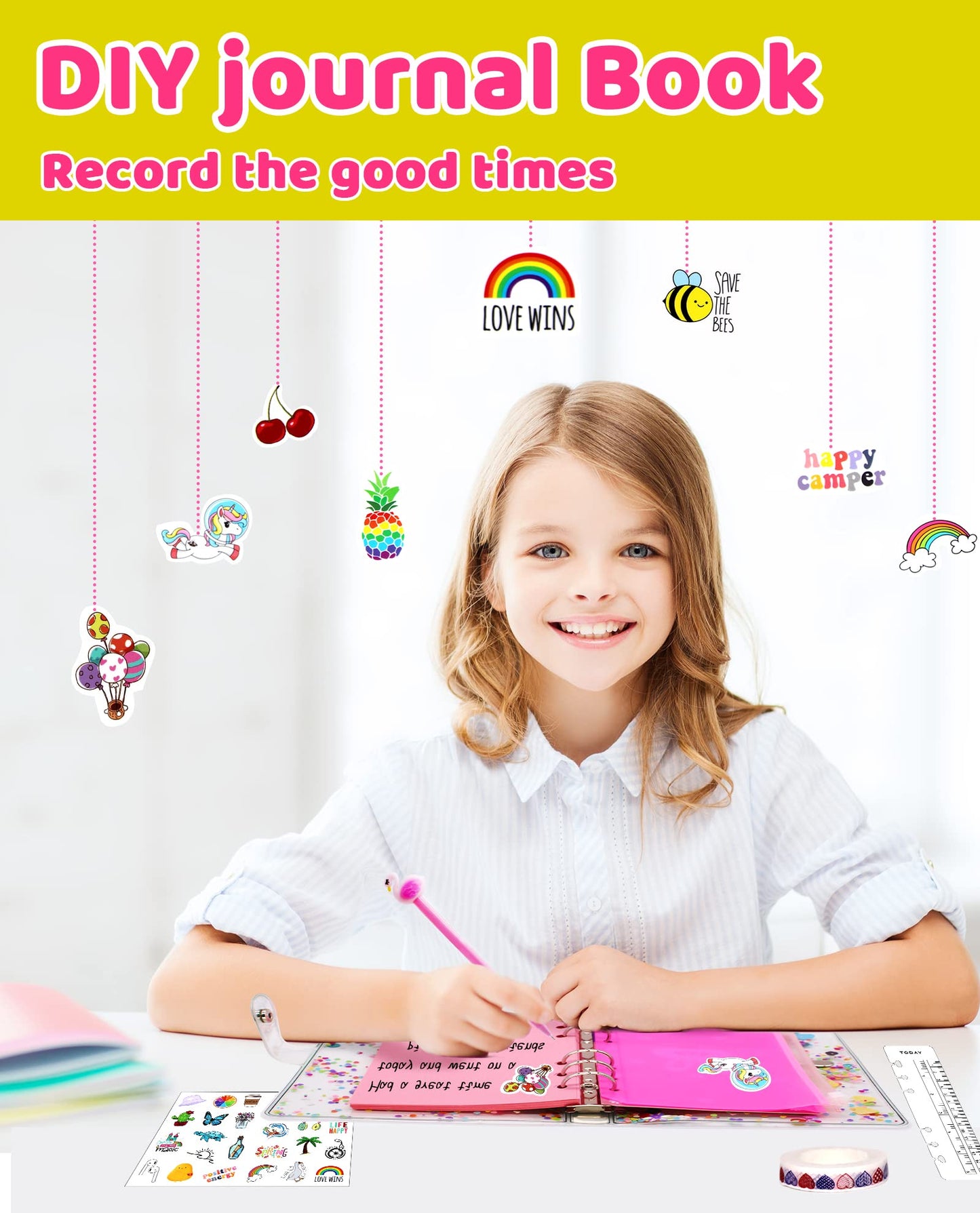 DIY Journal Kit for Girls, 6-13 Years Old - Kids Scrapbooking Kit with Gift Ideas for Birthdays