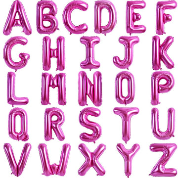 Toniful 52 Pieces 16 Inch Rose Red Letter A-Z Balloons,Custom Phrase Mylar Foil Alphabet Letter Diy Personalized Phrase Banner F