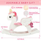 Funlio Unicorn Wooden Rocking Horse Ages 0.5-3, Cute Baby Rocking Horse With Safety Belt & Backrest, Easy To Assemble Toddler Ride On Toys, Cpc & Ce Certified - Pink