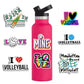 Dothrayan Volleyball Stickers, 100Pcs Volleyball Water Bottle Stickers, Vinyl Waterproof Volleyball Sports Stickers Pack, Volley