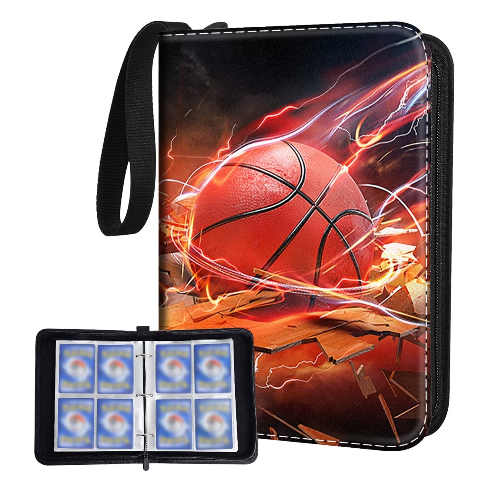 Bebomne Basketball Card Binder Holder 480 Pockets with 60 Removable Sleeves  Portable Sports Trading Cards Binder Album Collector Organizer Protectors with Zipper Waterproof