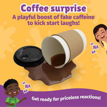 WOWMAZING WatchMePrank Coffee Cup Prank Kit | Funniest Prank Gifts for All Ages | DIY mature-themed & Kid Pranks | Joke Gift Set | Genuine Gag Gifts & Practical Jokes | Spill Powder Made in USA