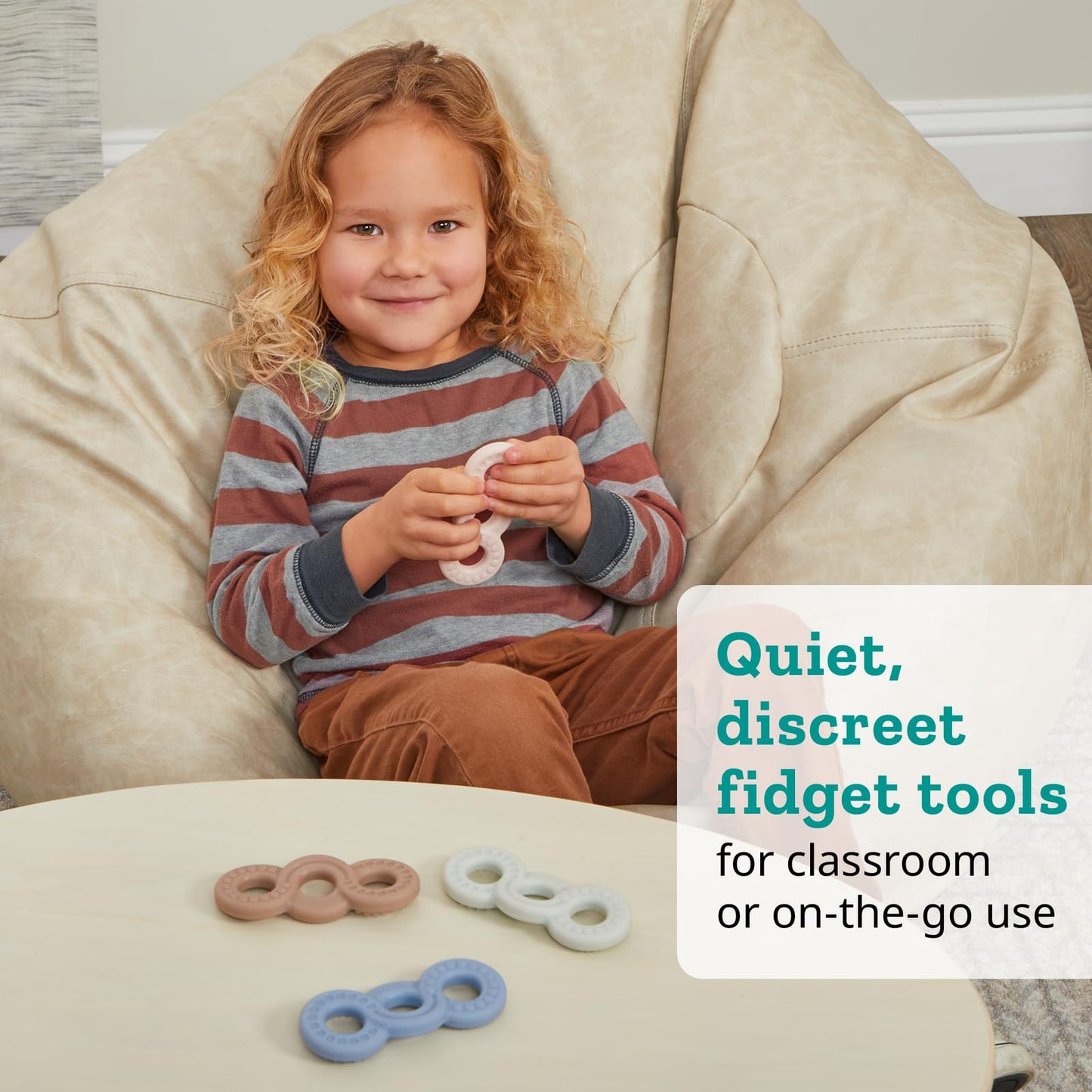 Really Good Stuff Sensory Fidget Tactile Triple Infinity Loop-Set of 4