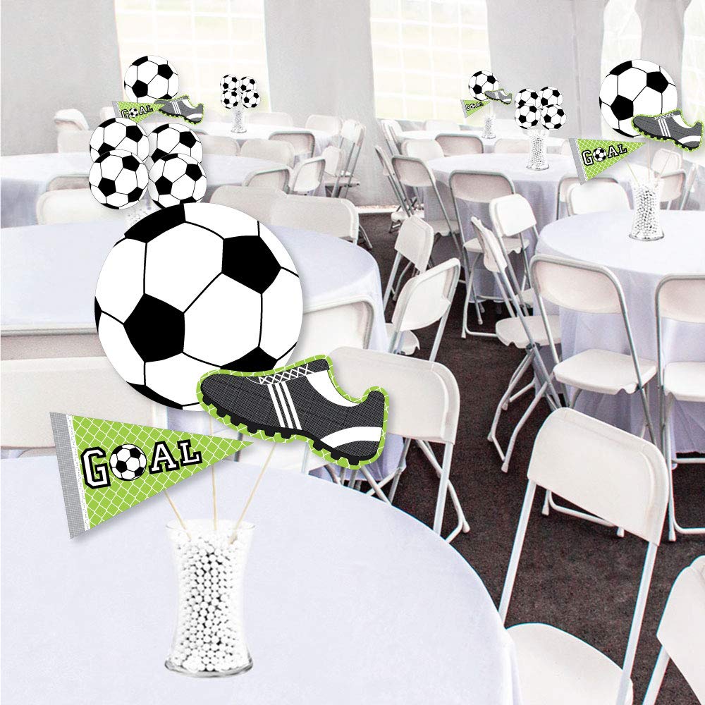 Big Dot Of Happiness Goaaal - Soccer - Baby Shower Or Birthday Party Centerpiece Sticks - Showstopper Table Toppers - 35 Pieces