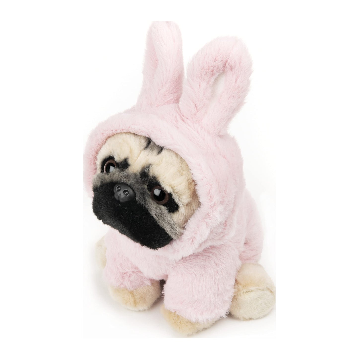 Gund Doug The Pug Fuzzy Pink Bunny Hoodie Doug Plush Stuffed Animal, Pink, 9