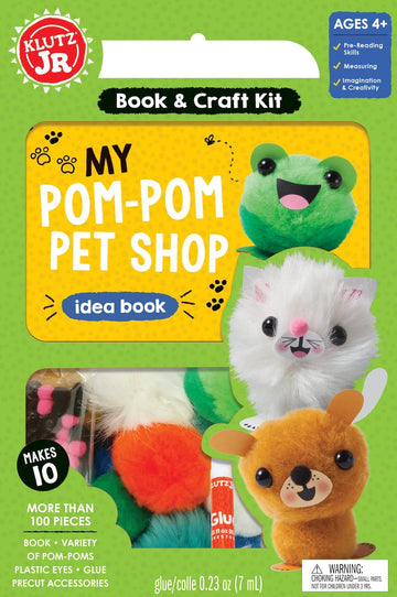 KLUTZ My Pom-Pom Pet Shop Craft Kit , Green Medium