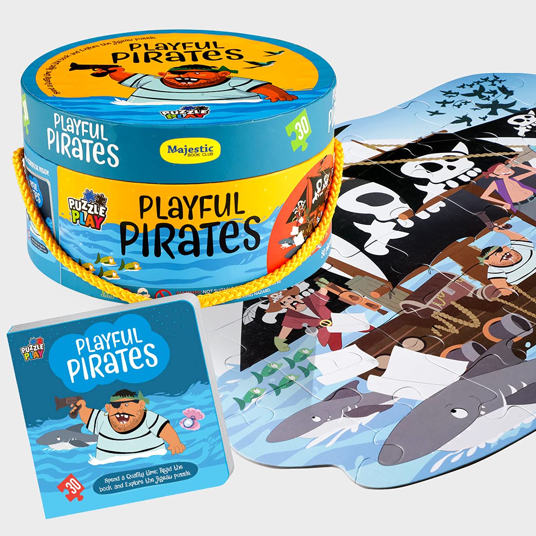 The Book Tree Playful Pirates Puzzle Box For Kids I 30 Jigsaw Puzzle Pieces & 1 Storybook I Fun Toy For Children Age 3+ I For Ch