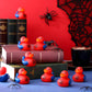 Leyndo 24 Pcs Christmas Spiderweb Rubber Duck Bulk Spiderweb Birthday Party Decoration Favors Squeaky Red Blue Duck for Bathtub Floating Pool Gifts Party Supplies