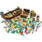 Brotex Pirate Accessories Money - Treasure Chest Building Block Bricks Pack, Money Gold Bar, Gems Diamonds, Jewels With Pirate Boat Ship People Parts, Building Bricks Set