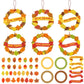 Crtiin 24 Sets Christian Thanksgiving Crafts for Kids Give Thanks Wreath Crafts Religious DIY Fall Leaf Psalm Wreath for Fall Th