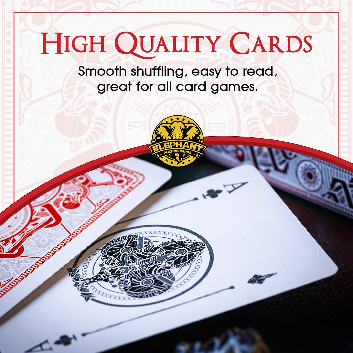 Infinitum Ghost White & Red Playing Cards  Deck of Cards with Free Card Game eBook  enhanced Card Deck  Cool game-style Cards  Unique Bright Colors for Kids & mature-themeds  Card Decks Games  Standard Size