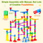 Meland Marble Run - 132Pcs Marble Maze Game Building Toy For Kid, Marble Track Race Set & Stem Learning Toys For Boy Girl Age 3 4 5 6 7 8 9+ (102 Translucent Marbulous Pcs & 30 Glass Marbles)