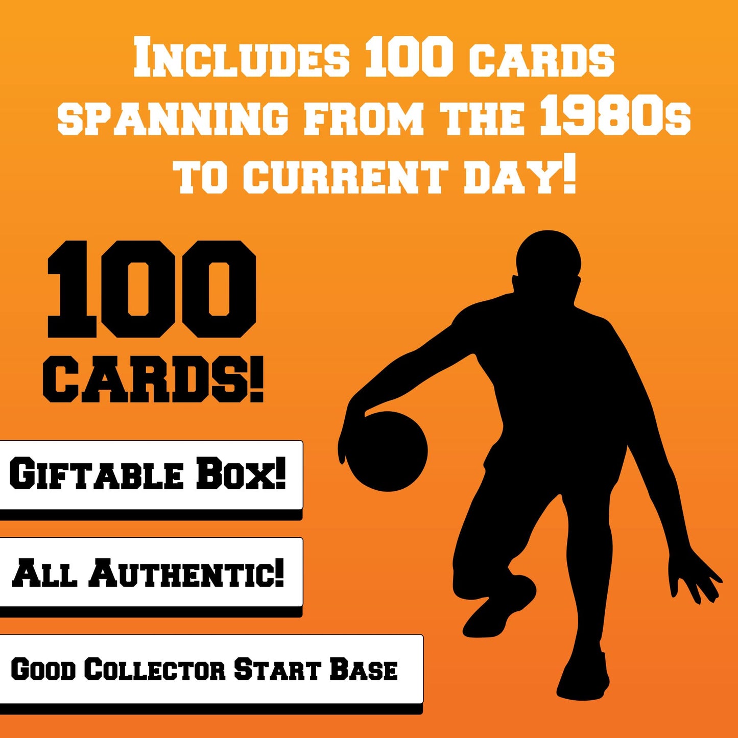 Assorted Set Of 100 Basketball Trading Cards - All New Condition Cards - Perfect Starter Set For Kids, Adults, & Collectors - Po