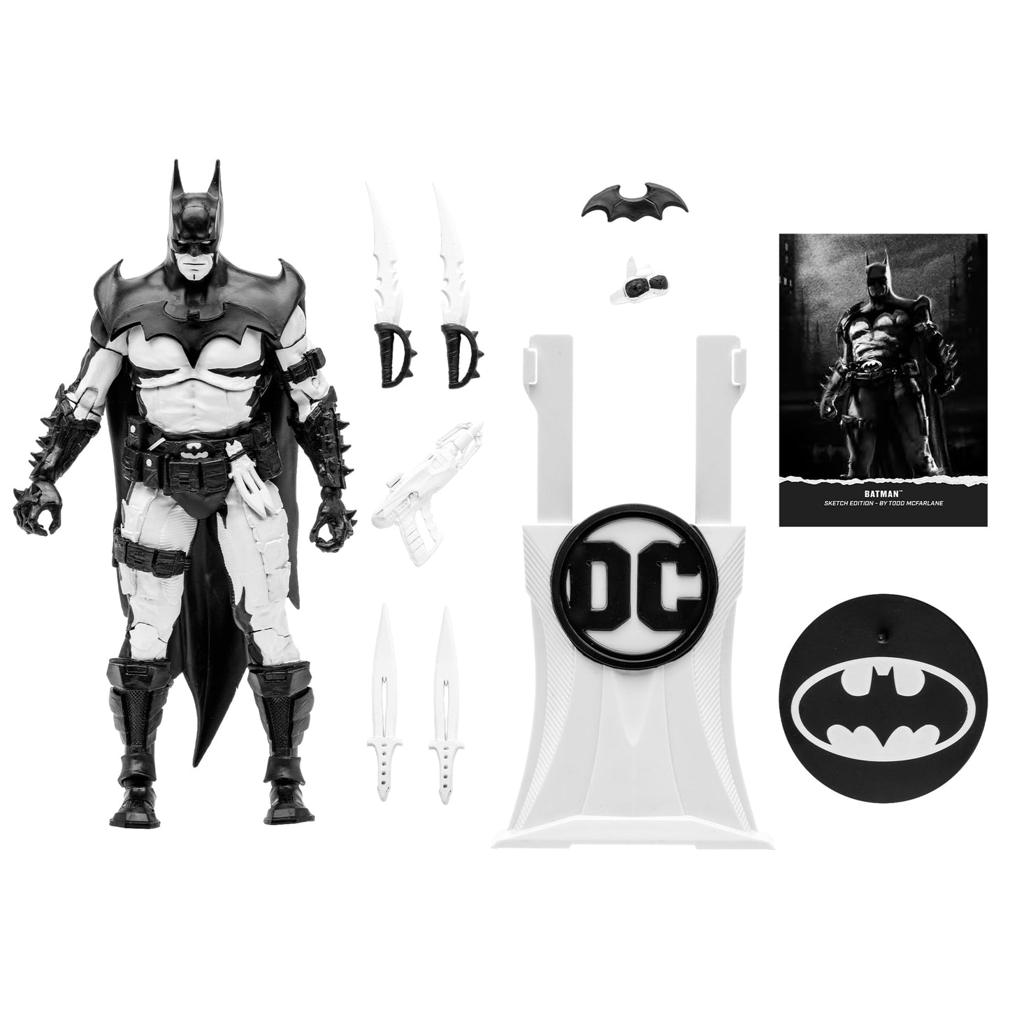 McFarlane Toys DC Multiverse Batman 7-Inch Scale Figure - Sketch Artist Edition with limited availability Accessories  Ultra Articulation  Designer Box  and Collectible Art Card for Collectors