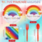 Spiareal Pcs Rainbow Party Supplies Include 7 Inch Rainbow Party Plates 9 Inch Party Plates Napkins Tableware Forks Spoons for 2