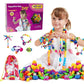 Happytime Snap Pop Beads Girls Toy 180 Pieces Diy Jewelry Marking Kit Fashion Fun For Necklace Ring Bracelet Art Kids Crafts Bir