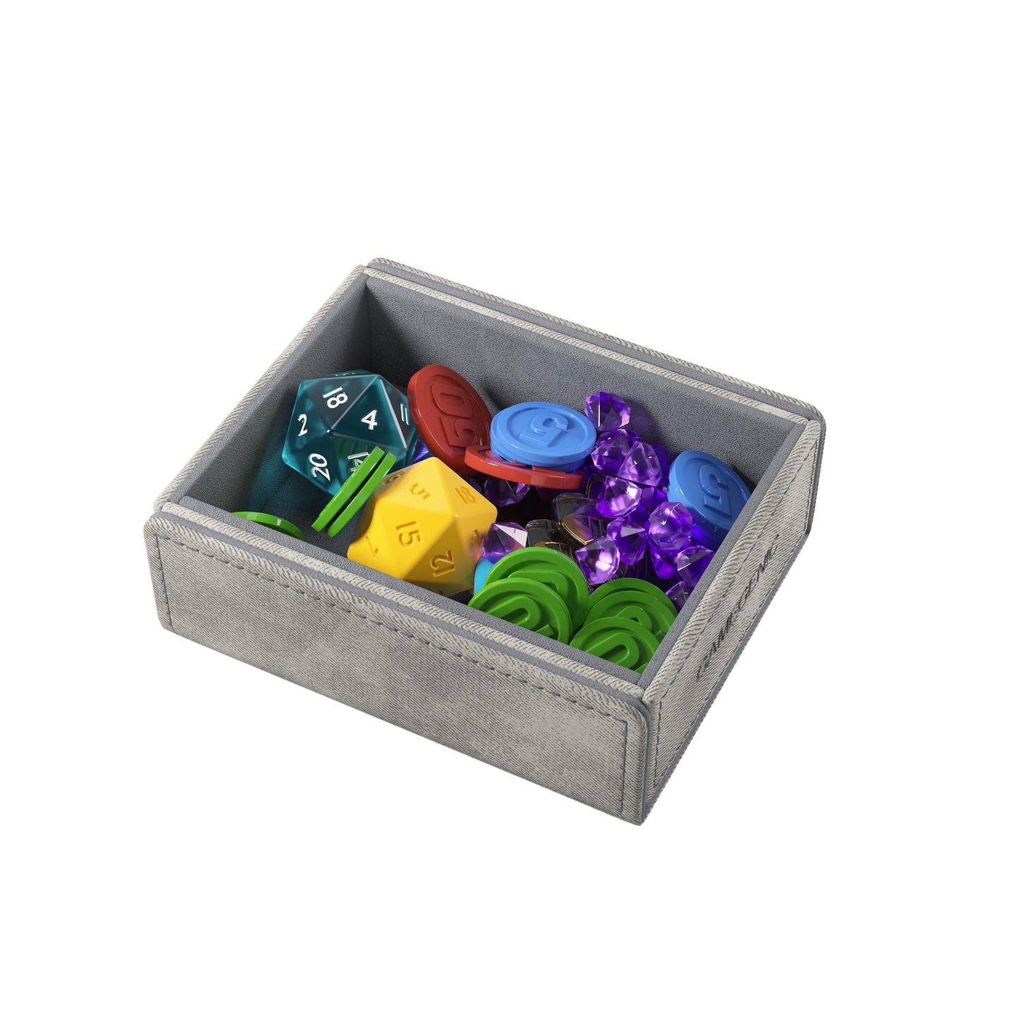 Gamegenic Token Keep - Premium Token Box For Safe Storage, Fits Dungeon 1100+ And Dungeon S 550+, Holds Tokens, Dice, And Cards, Fully Usable During Gameplay, Gray Color, Made