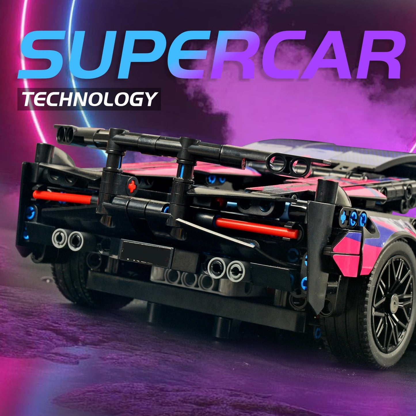 Mocbropcs Remote Control Car Building Set, 1:14 Technical Sports Racing Car Building Kit, With Motors And Rechargeable Battery,