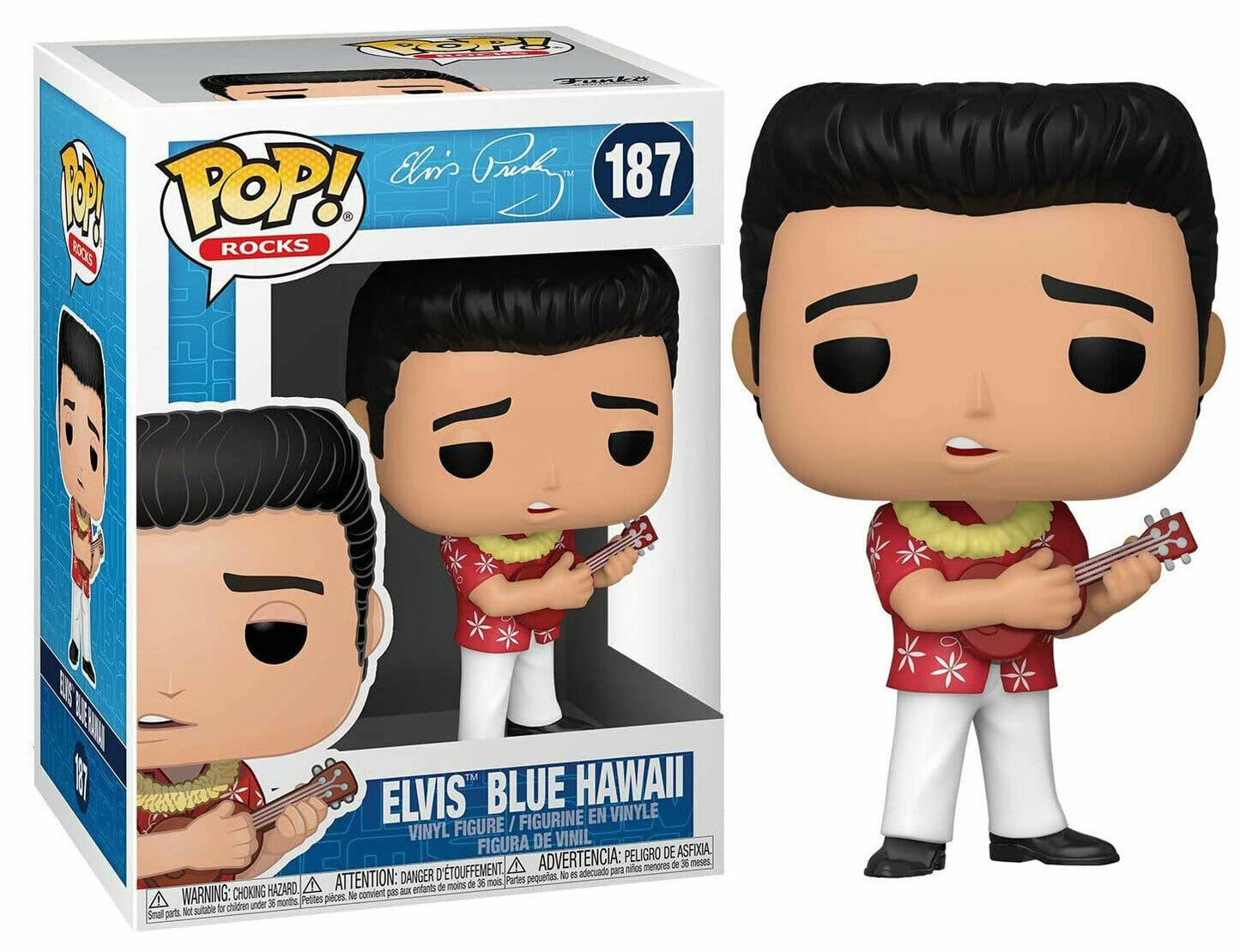 Funko Pop Rocks: Elvis - Blue Hawaii Pop! Vinyl Figure (Bundled With Compatible Pop Box Protector Case), Multicolored, 3.75 Inches