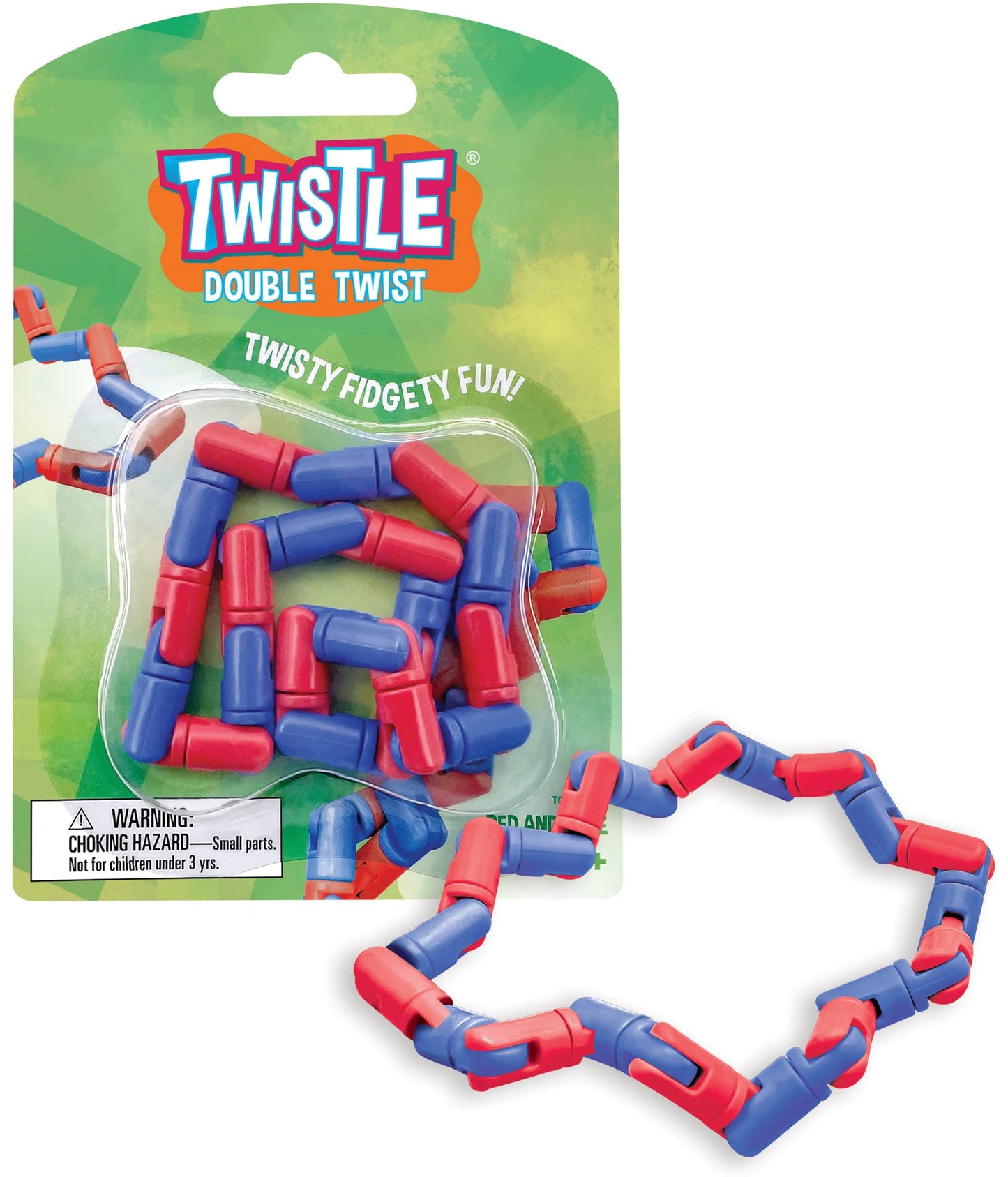 Twistle Double Twist Fidget Sensory Toy - Red And Blue