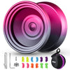 V8 Yoyo Professional Yoyo For Kids Beginners, Responsive Yo Yo Dual Purple Yo-Yo Replacement Unresponsive Yoyo Bearing For Adults + 12 Yoyo Strings, Yoyo Case Bag, Removal Tool (Grey Red)