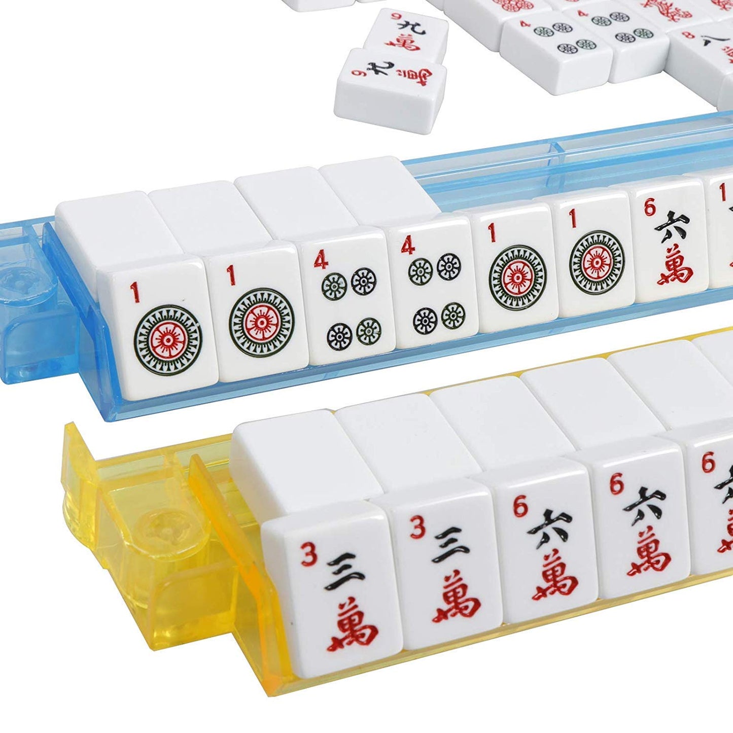 C&H Solutions American Mah Jongg Complete Set, 166 Tiles, Nylon, White Combo Rack with Soft Bag