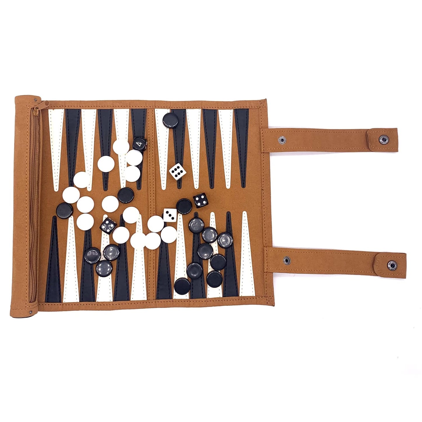 Roll-Up Portable Suede Backgammon Game Set, Foldable Travel Backgammon Games, Portable Lightweight Backgammon Game For Rv Travel