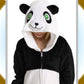 Lonulain Unisex Kids Animal Oneise Pajamas, Boys Girls Flannel Hooded Halloween Cosplay Costume/Homewear/Sleepwear (Panda,11-12
