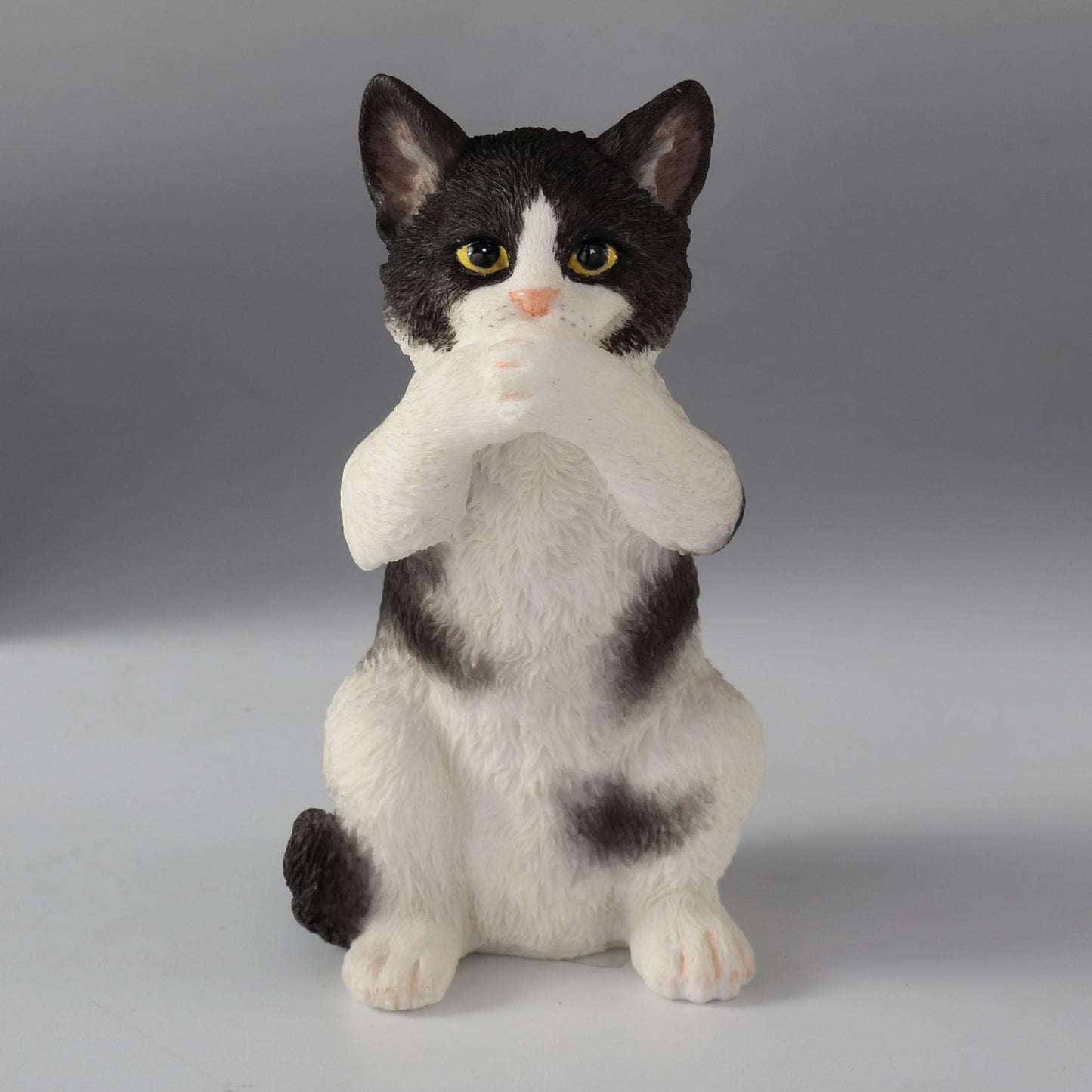 Veronese Design 3 3/4 Inch Black And White Kittens Hear Speak See No Evil Resin Figurine Miniature