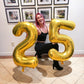 25 Balloon Number, Gold Number 25Th Birthday Balloons 40 Inch, 25 Or 52 Years Old Gold Birthday Decorations For Men Women, 25Th