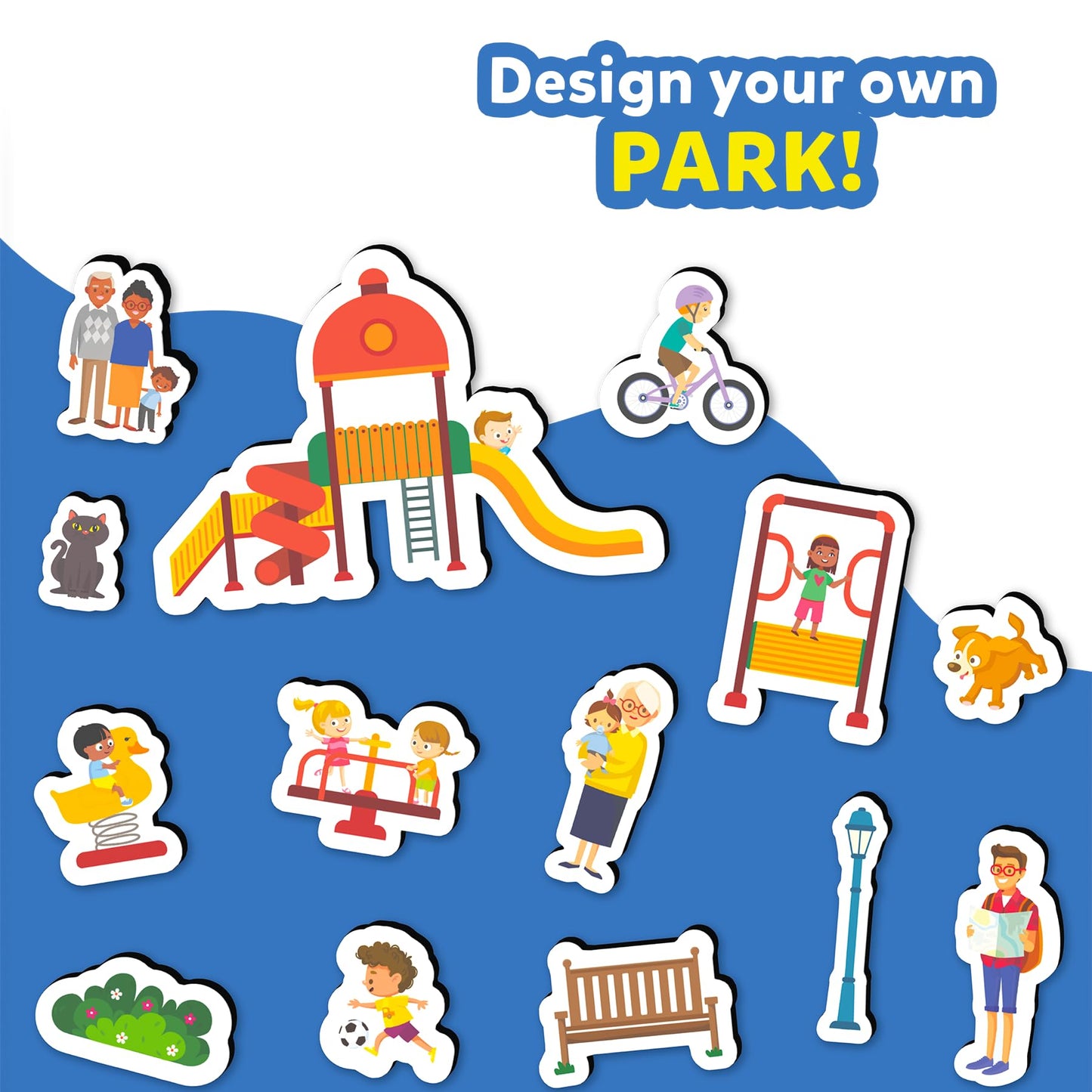 Skillmatics Creative Toy Magnetopia - Design Your City, Interactive Pretend Play Set for Kids, Toddlers, 60+ Magnetic Pieces, Pr