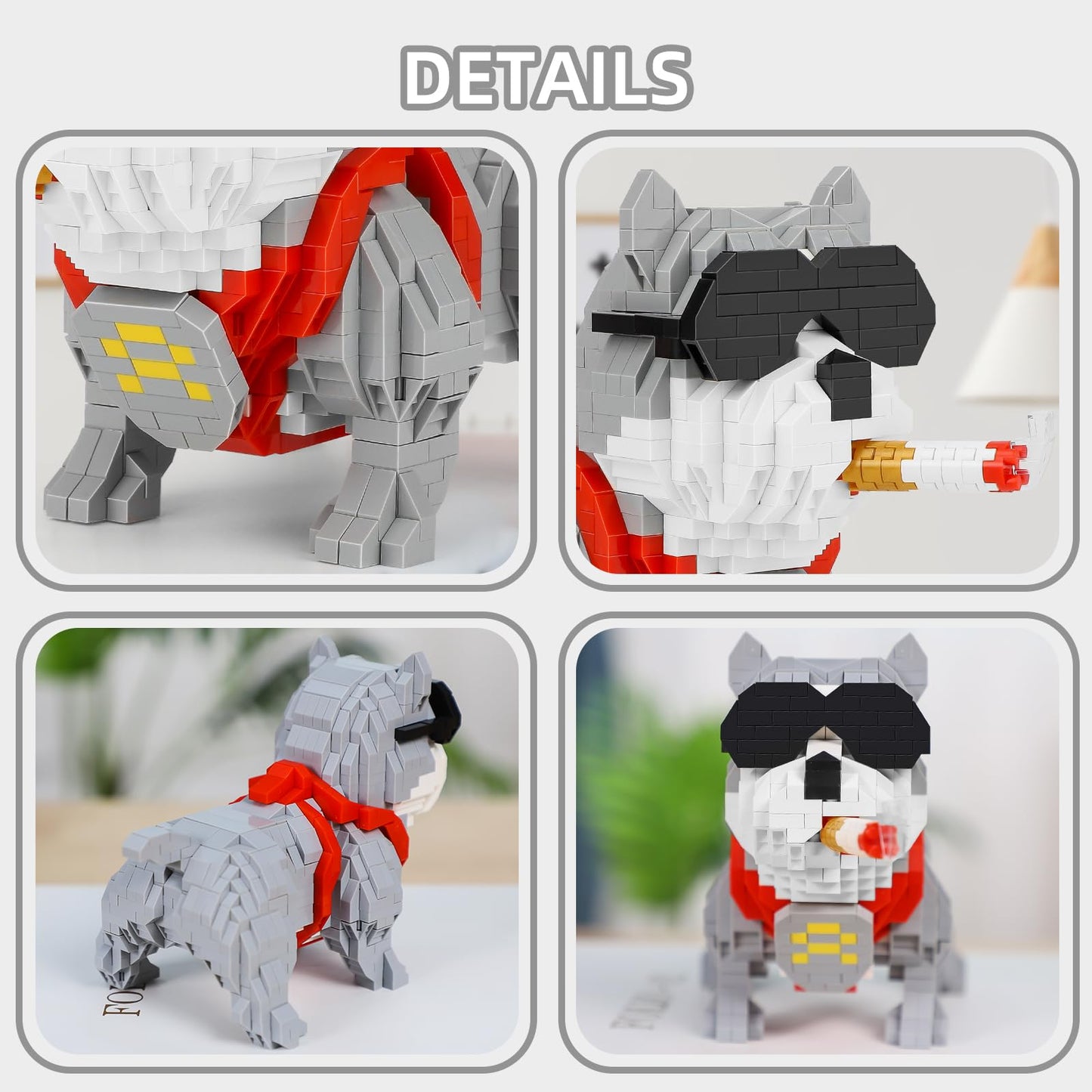 Cute Animal Bully Pitbull Micro Mini Building Blocks Kit, Mini Dog Micro Bricks Building Toys For Adults, Boys Girls, Party Favo