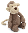 Jellycat Bashful Monkey Stuffed Animal, Small 7 Inches - Monkey Plush Toy - Classic Children'S Gift