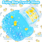 Blue Crunchy Crystal Slime with 3 Yellow Duck Charms, Ocean Series Big Scented Slime Bucket for Kids, Super Soft, Party Favor, B