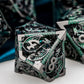 ARUOHHA Hollow DND Metal Dice Set Role Playing Games Dice with Gift Box, 7PCS Black Green D+D Polyhedral Dice Dungeons and Drago
