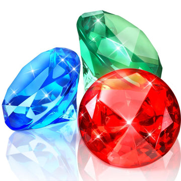 Marforever 60Mm Extra Large Diving Gem Pool Toys, Extra Big Pool Gems Colorful Pirate Treasure Gems Huge Acrylic Diamond Dive Ge