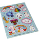 Glitter Galaxy Sticker Friends Sheet Wave 1 - Ten Large Character with Small Heart & Star Effects Stickers - Cute Rainbow Poop,