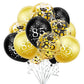 SHUNTAI 85th Birthday Balloons Black and Gold 85th Birthday Party Decorations for Men Women Latex Confetti Balloon Happy 85 Year