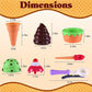 Kids Ice Cream Toy Set - Pretend Play Sweet Treats Ice Cream Parlour Dessert Accessories Playset with Cone and Scoop for Toddler