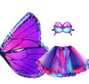 D.Q.Z Kids Fairy Butterfly-Wings Costume For Girls Halloween Butterfly Costumes & Rainbow Tutu Dress Up Party Supplies (Purple1)